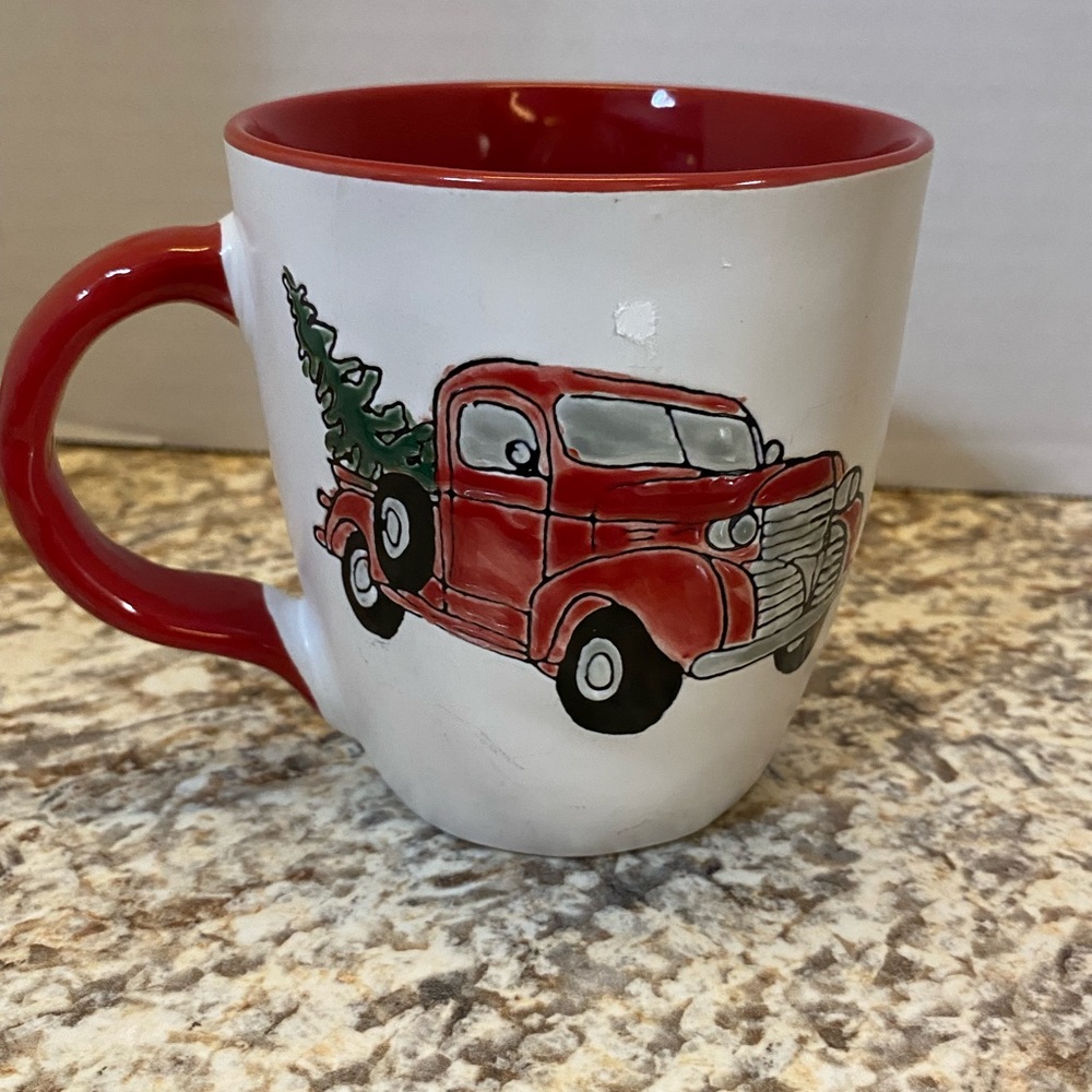 Christmas Mug with tree in old truck by Spectrum 16 oz